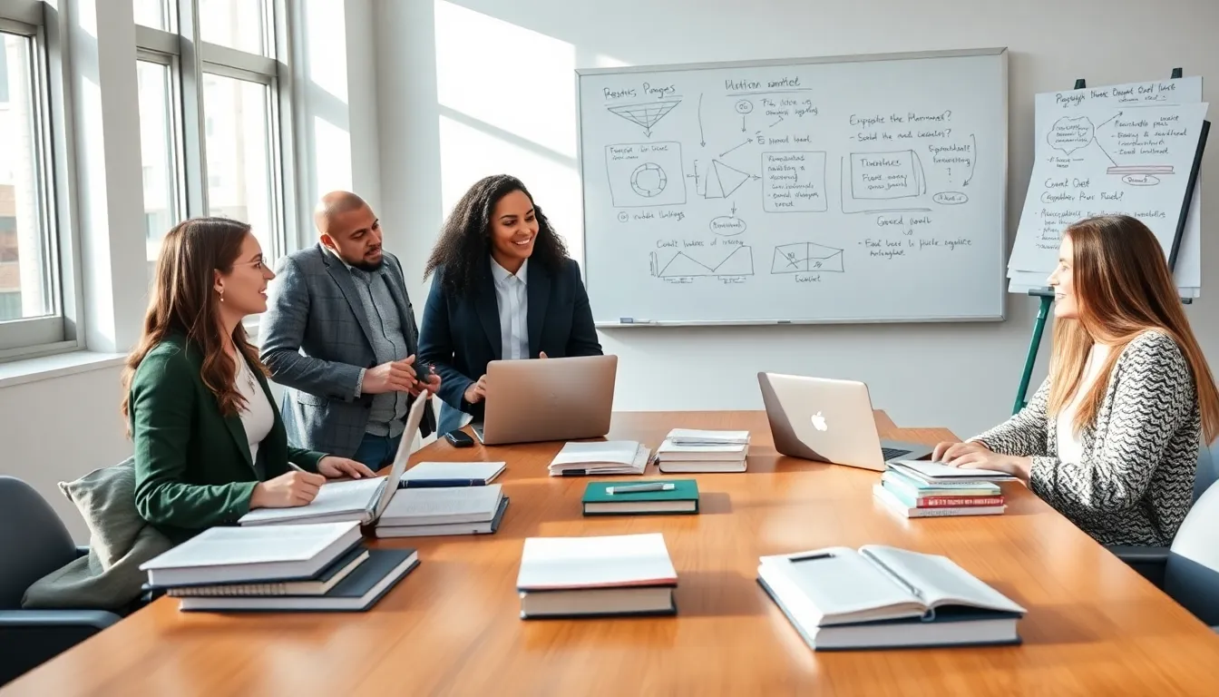 students engaged in a lively debate in a modern classroom.